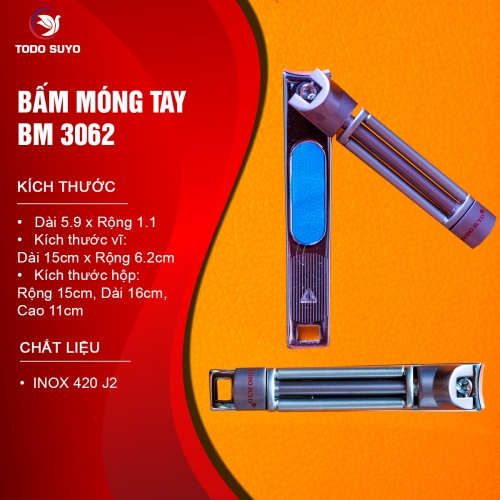 Bấm Móng Tay BM 3062 nhỏ 5.9cm x 1.1cm (Chất Lượng Tốt) Hiệu TODO SUYO