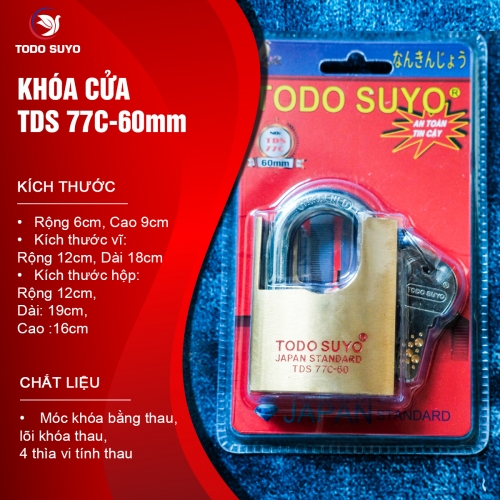 KHÓA BẤM TDS 77 C_60MM_CHÌA THAU ĐIỆN TỬ (4 CHÌA) CHỐNG CẮT