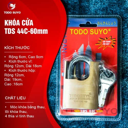 KHÓA MÓC BẤM THAU TDS 44 C_60MM_CHÌA THAU VI TÍNH(4 CHÌA) CHỐNG CẮT