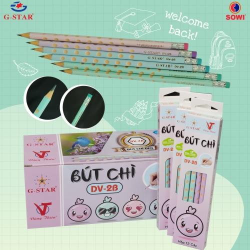 BÚT CHÌ ĐEN ĐỊNH VỊ VỎ NHỰA HIỆU G*STAR - VÂNG THIÊN