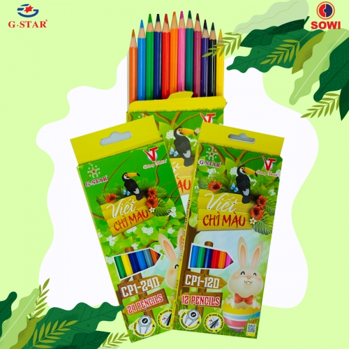 Plastic Color Pencil - CP1 - 12 Color (Short)