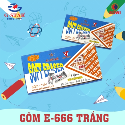 Gôm G-STAR E666 Trắng