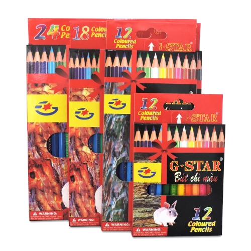 BÚT CHÌ MÀU 12 CÂY (CON THỎ) - HỘP GIẤY hiệu G-STAR